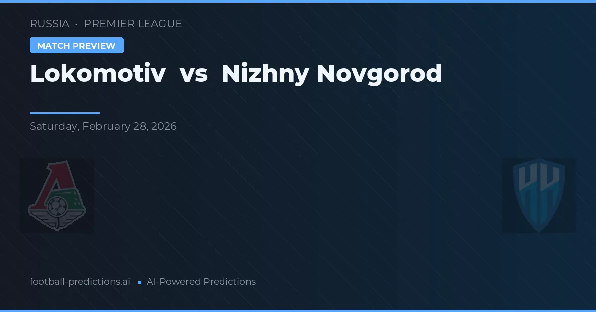 Lokomotiv Moscú vs Nizhny Novgorod — pronóstico y previa del partido