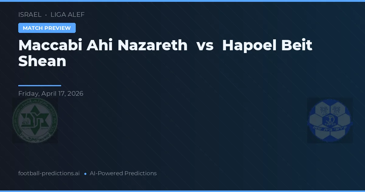 Maccabi Ahi Nazareth vs Hapoel Beit She'an — pronóstico y previa del partido