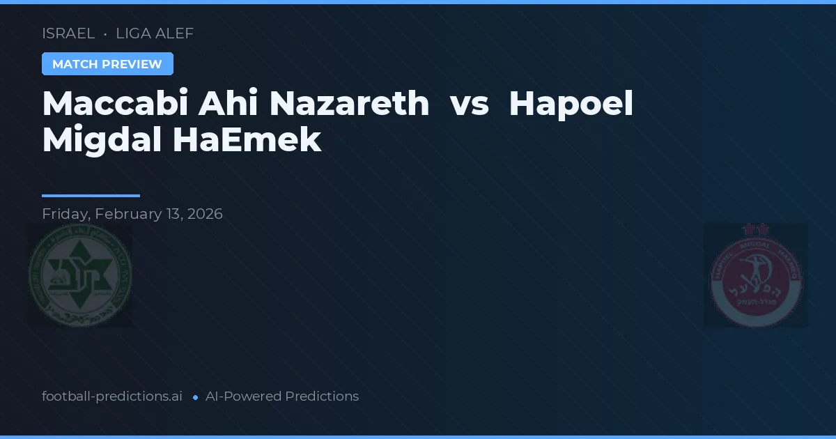 Maccabi Ahi Nazareth vs Hapoel Migdal HaEmek — pronóstico y previa del partido