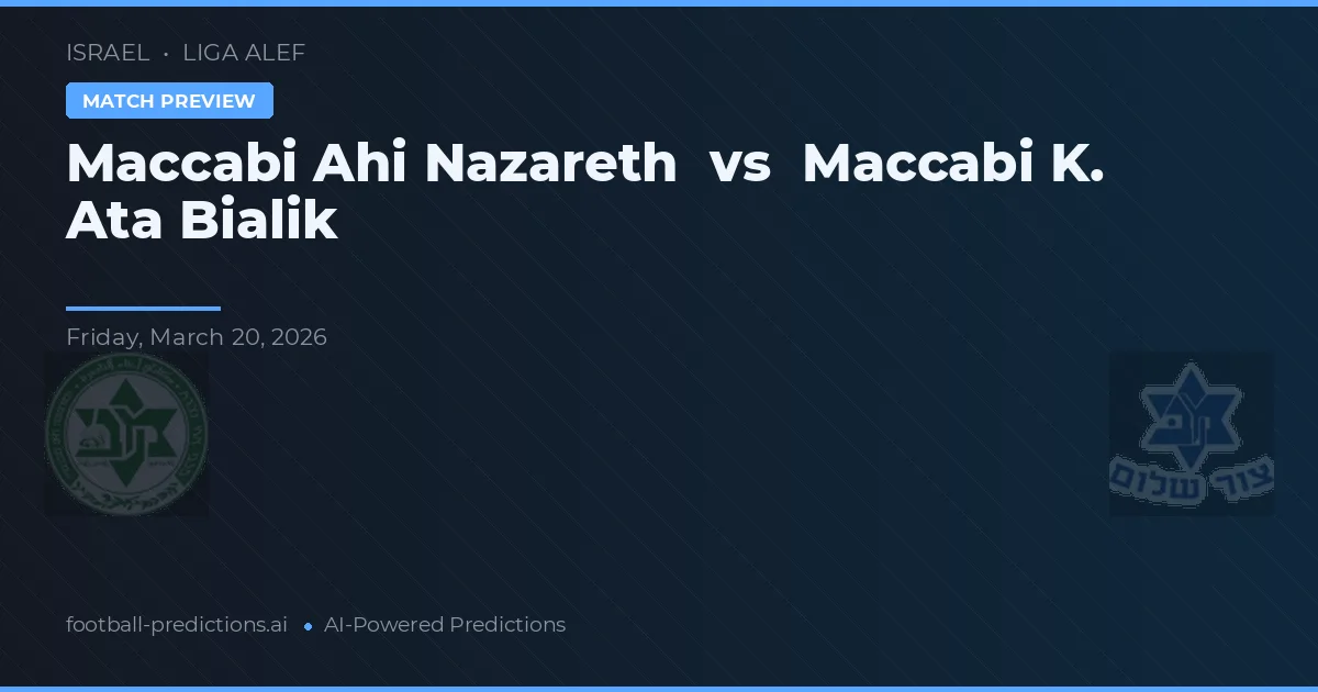 Maccabi Ahi Nazareth vs Maccabi K. Ata Bialik — pronóstico y previa del partido