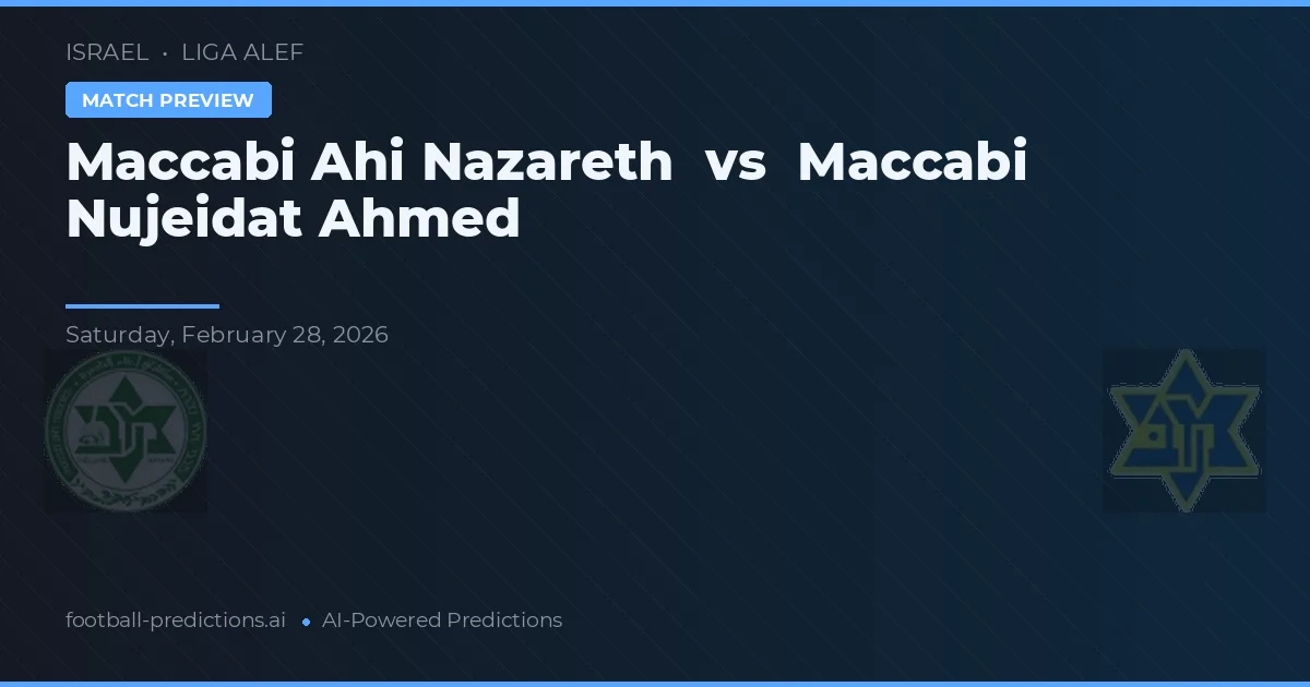 Maccabi Ahi Nazareth vs Maccabi Nujeidat Ahmed — pronóstico y previa del partido