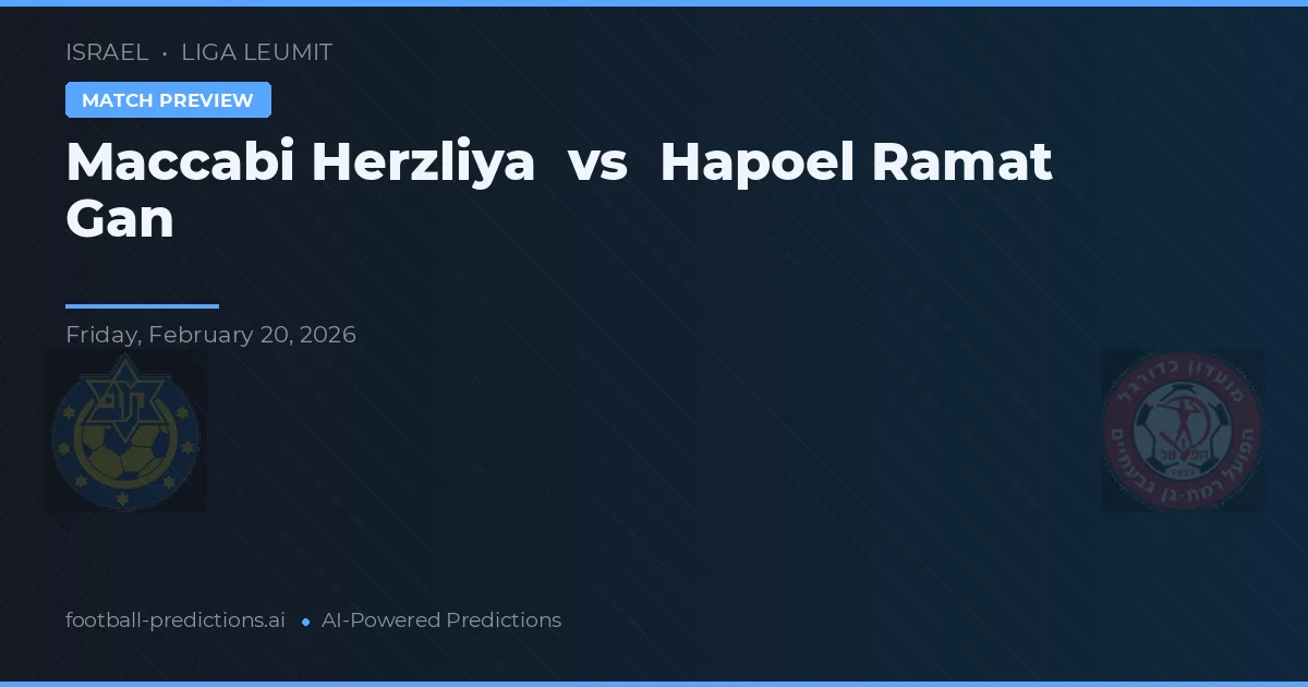 Maccabi Herzliya vs Hapoel Ramat Gan — pronóstico y previa del partido