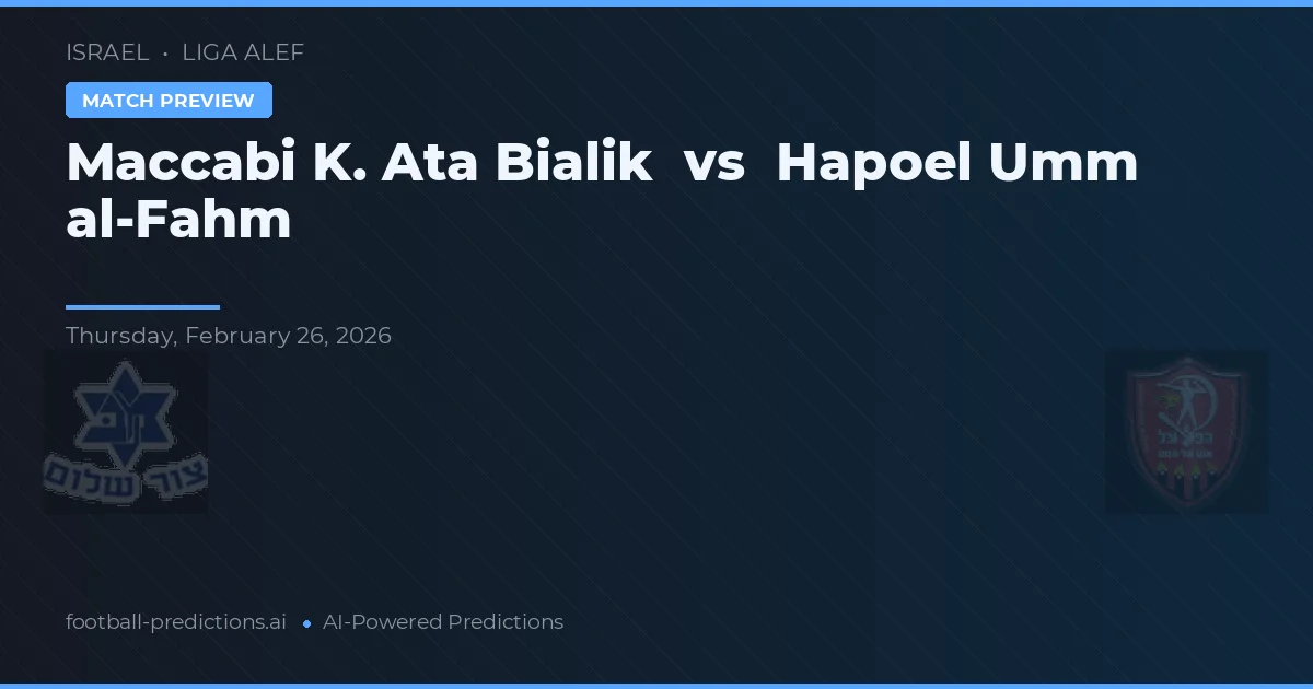 Maccabi K. Ata Bialik vs Hapoel Umm al-Fahm — pronóstico y previa del partido