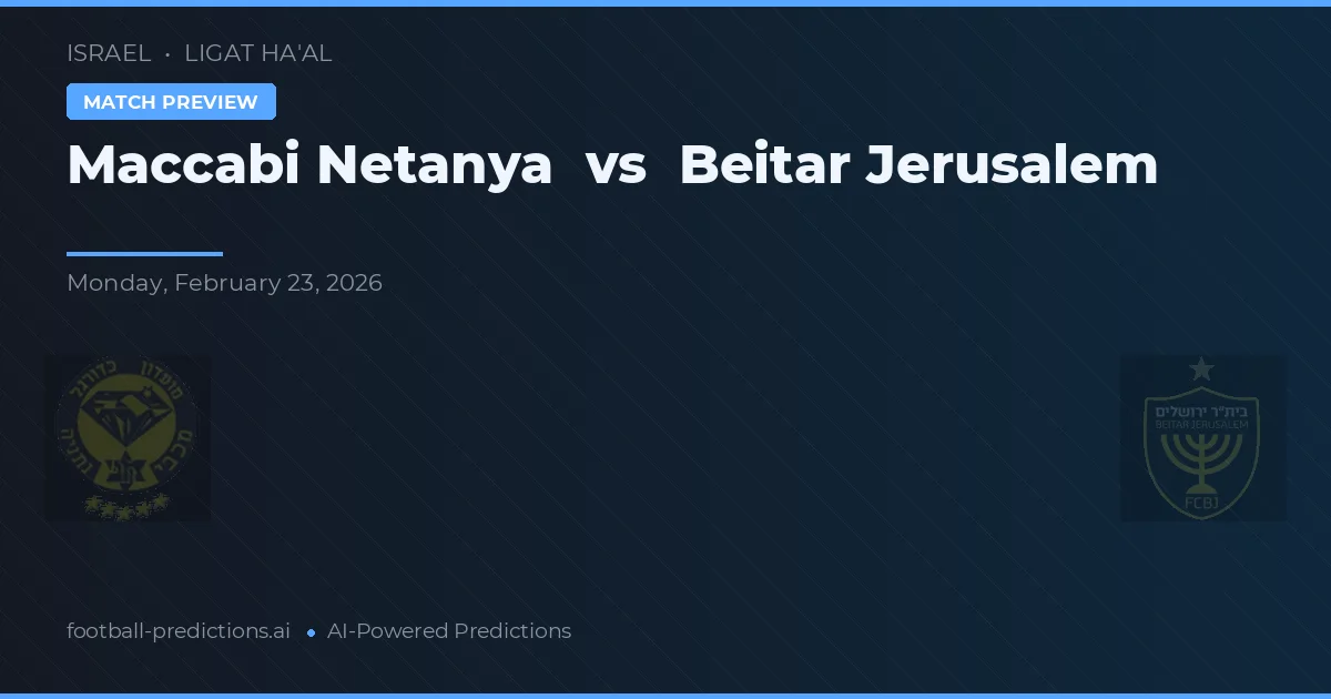 Maccabi Netanya vs Beitar Jerusalén — pronóstico y previa del partido