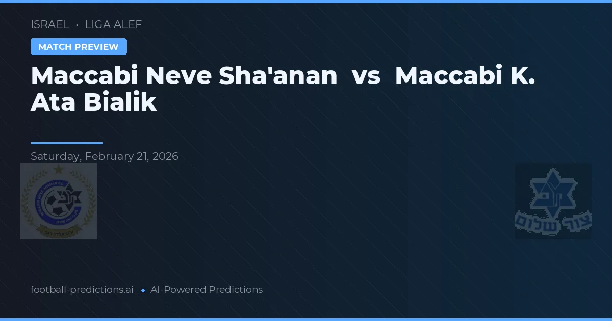 Maccabi Neve Sha'anan vs Maccabi K. Ata Bialik — pronóstico y previa del partido