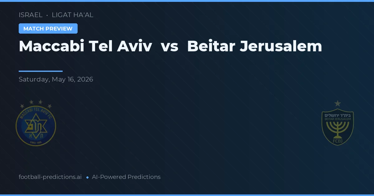 Maccabi Tel Aviv vs Beitar Jerusalén — pronóstico y previa del partido