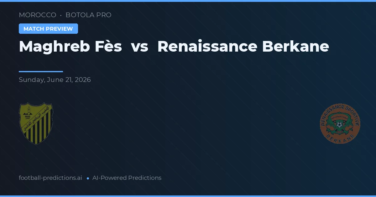 Maghreb Fès vs Renacimiento Berkane — pronóstico y previa del partido