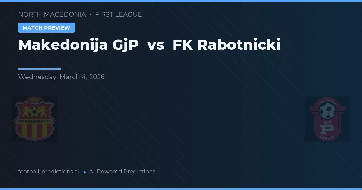 Makedonija GjP vs FK Rabotnički — pronóstico y previa del partido