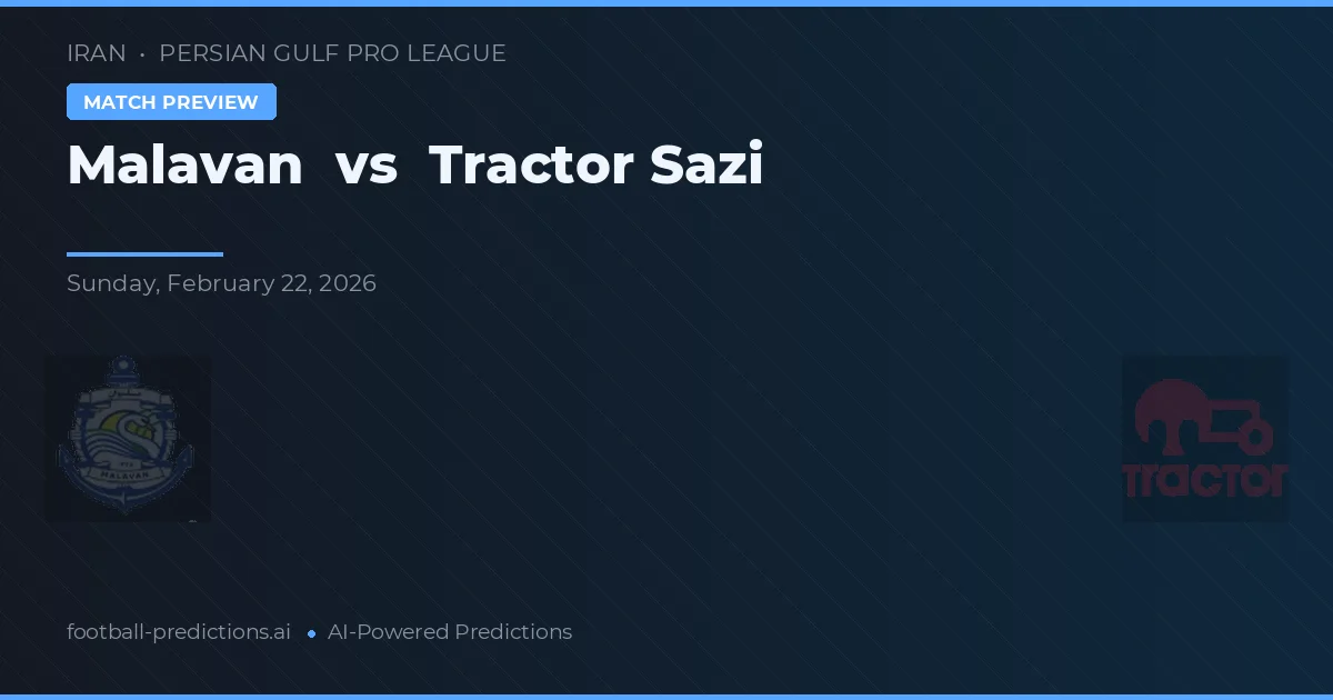 Malavan vs Tractor Sazi — pronóstico y previa del partido
