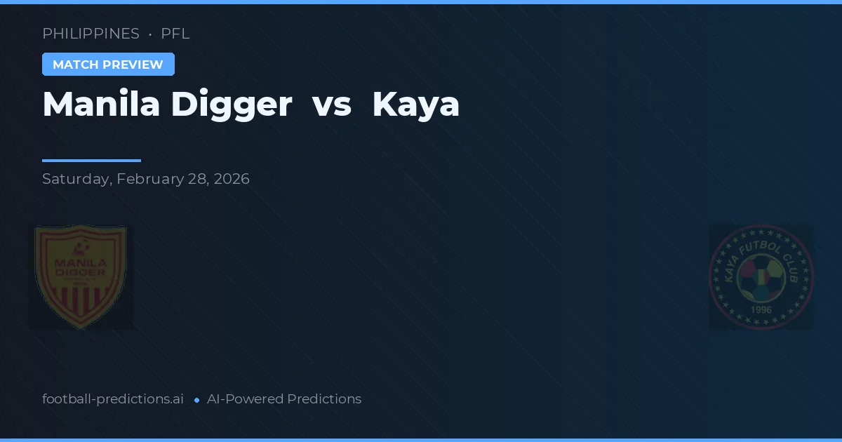 Manila Digger vs Kaya — pronóstico y previa del partido