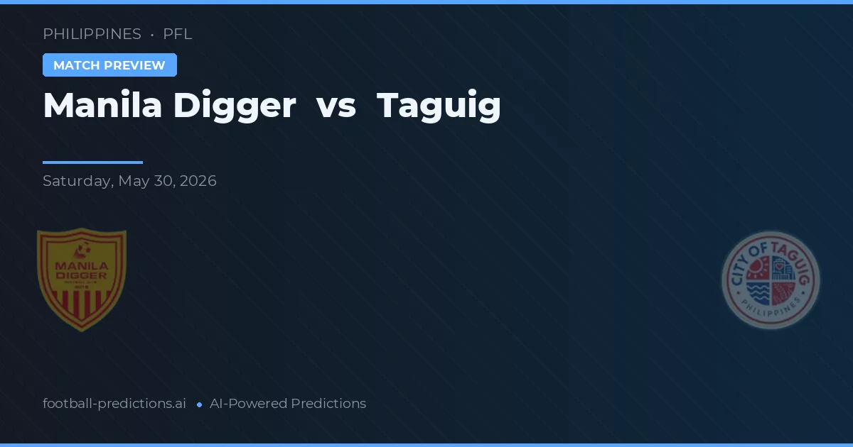 Manila Digger vs Taguig — pronóstico y previa del partido