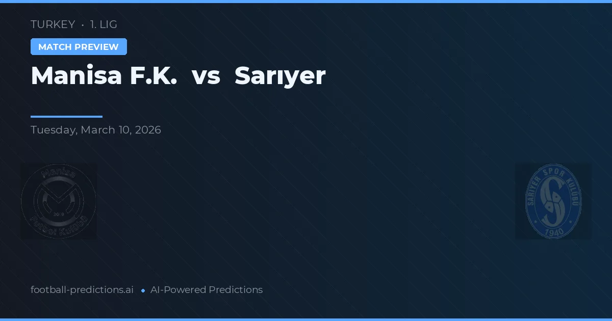 Manisa F.K. vs Sarıyer — pronóstico y previa del partido