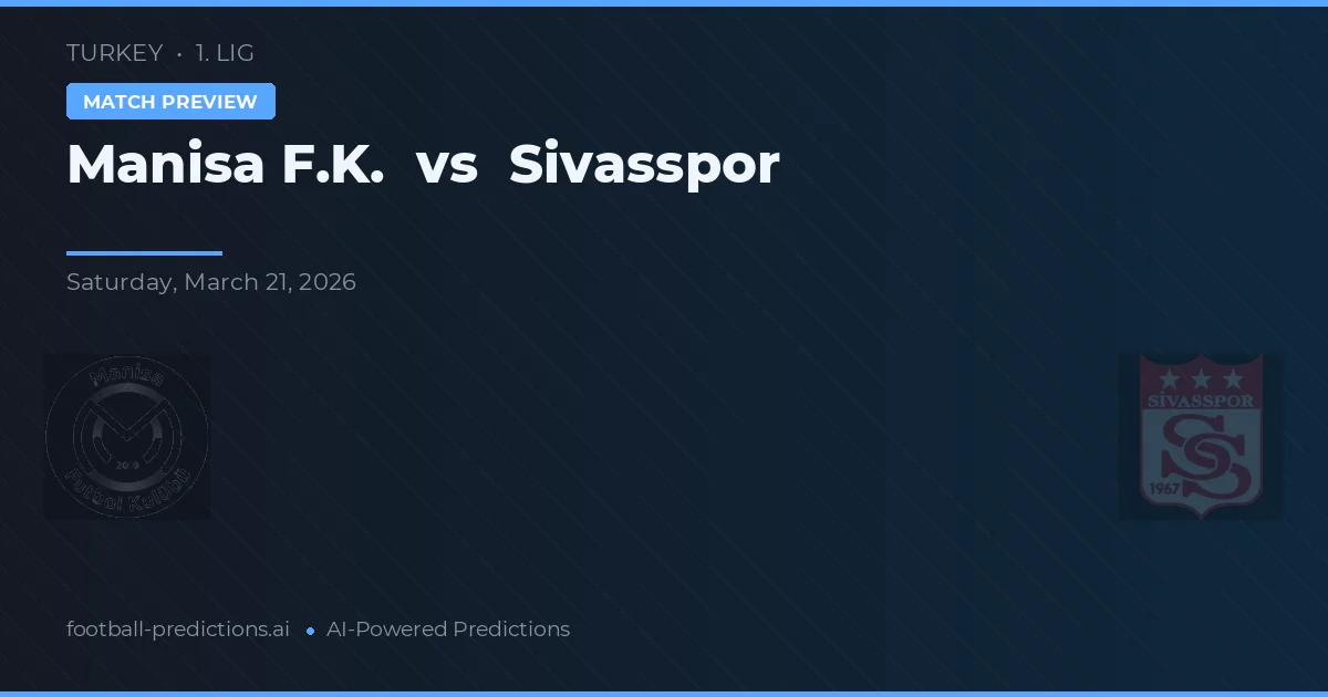 Manisa F.K. vs Sivasspor — pronóstico y previa del partido