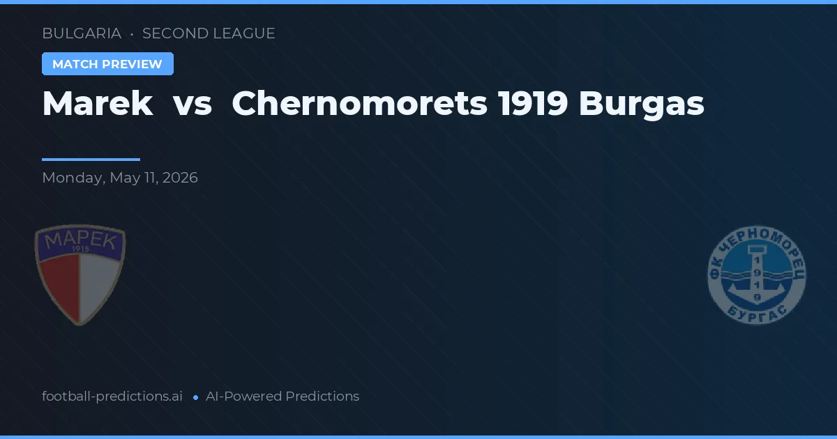 Marek vs Chernomorets 1919 Burgas — pronóstico y previa del partido