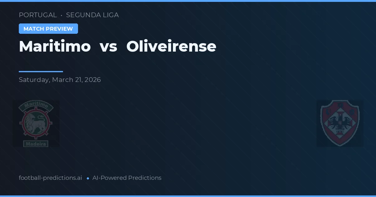 Marítimo vs Oliveirense — pronóstico y previa del partido