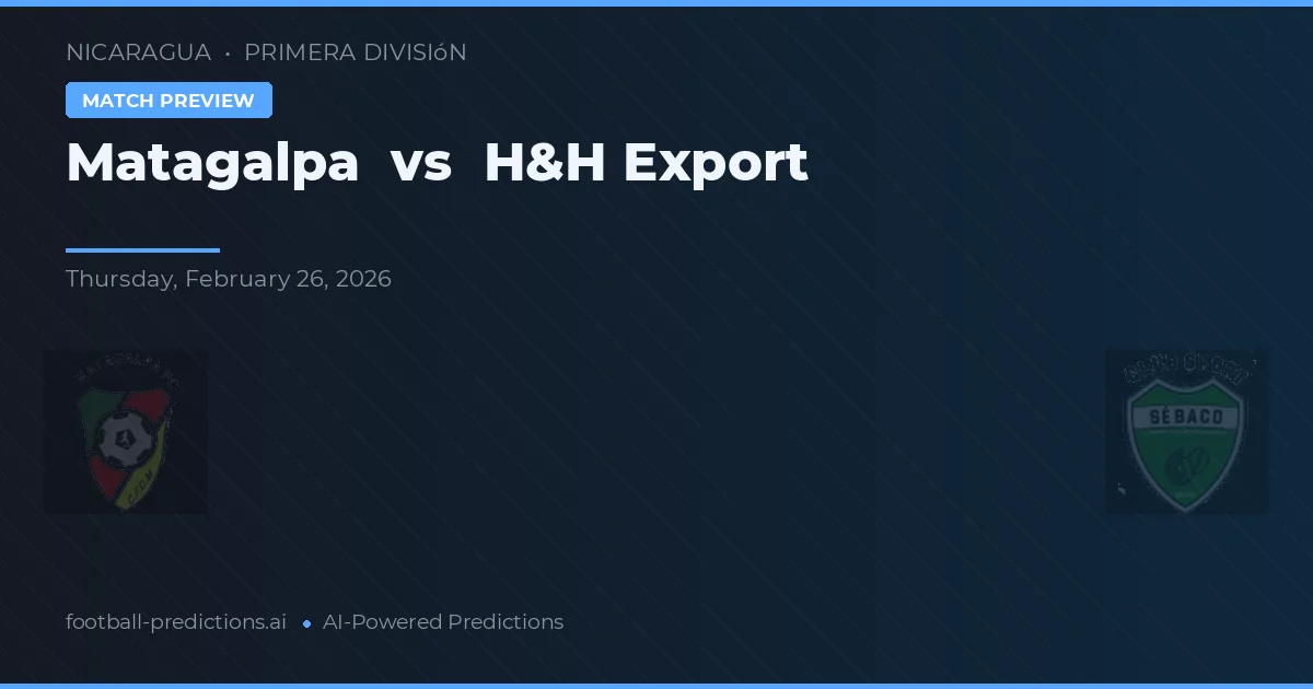 Matagalpa vs H&H Export — pronóstico y previa del partido