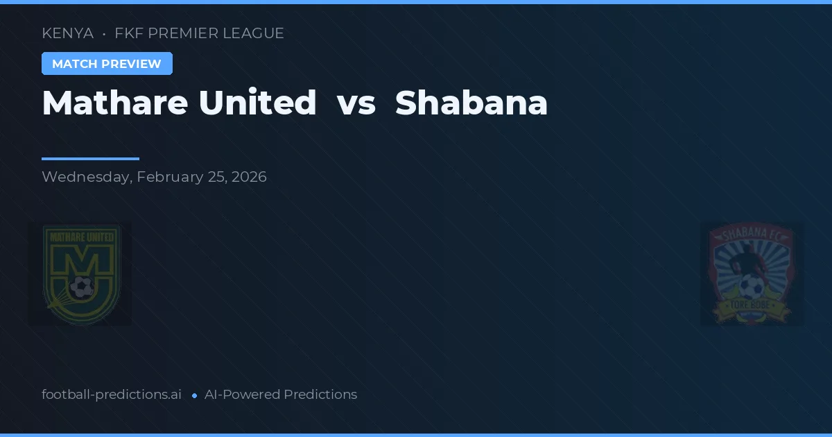 Mathare United vs Shabana — pronóstico y previa del partido