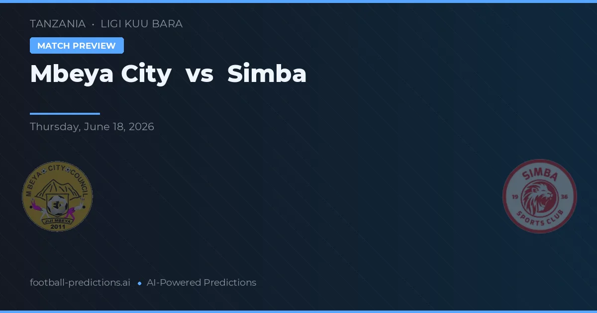 Ciudad de Mbeya vs Simba — pronóstico y previa del partido