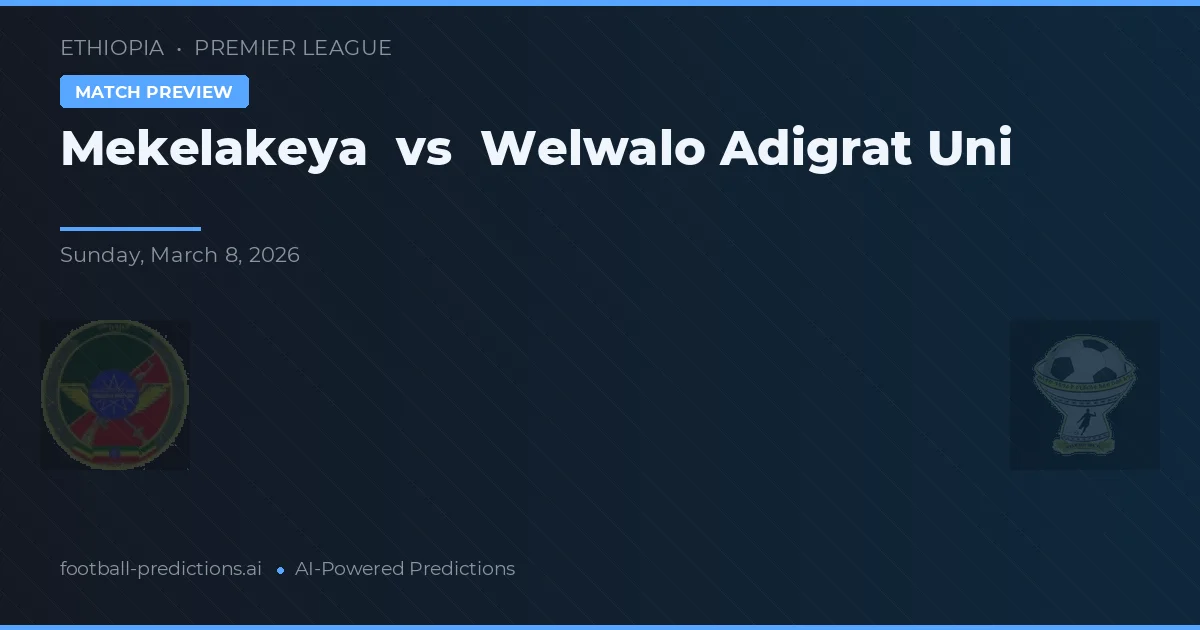 Mekelakeya vs Welwalo Adigrat Uni — pronóstico y previa del partido