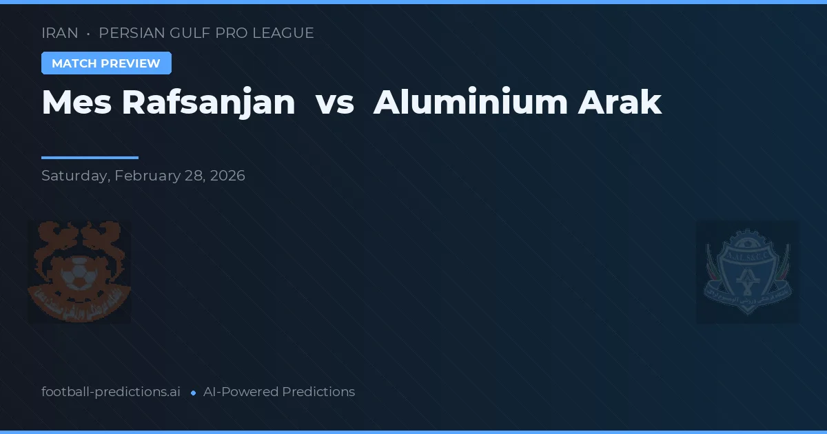 Mes Rafsanjan vs Aluminium Arak — pronóstico y previa del partido