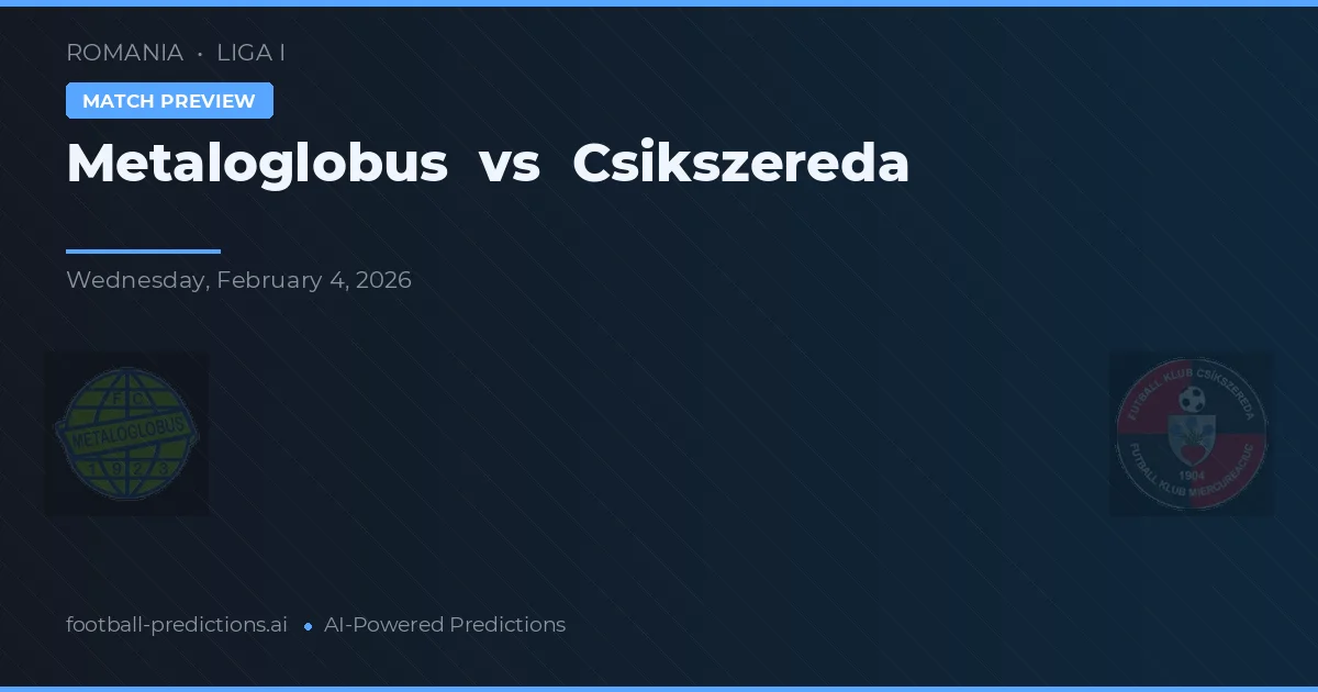 Metaloglobus vs Csíkszereda — pronóstico y previa del partido