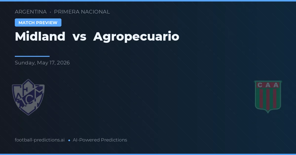 Midland vs Agropecuario — pronóstico y previa del partido