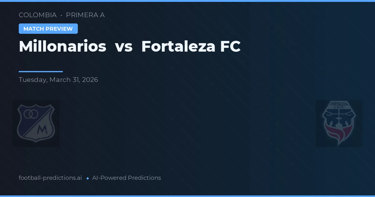 Millonarios vs Fortaleza FC — pronóstico y previa del partido