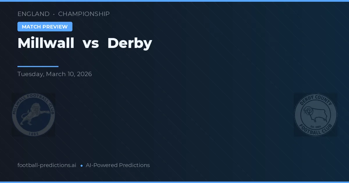 Millwall vs Derby — pronóstico y previa del partido