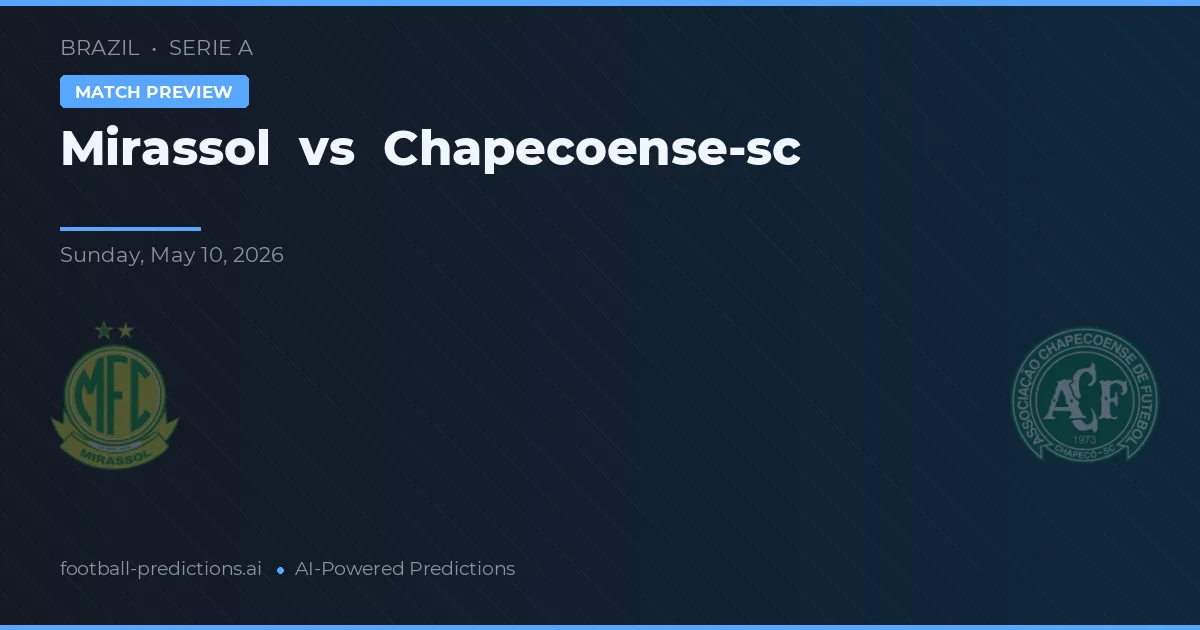 Mirassol vs Chapecoense — pronóstico y previa del partido