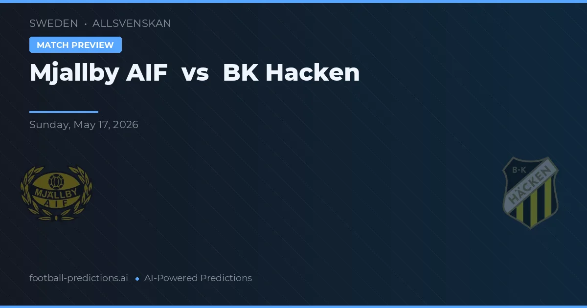 Mjällby AIF vs Häcken BK — pronóstico y previa del partido