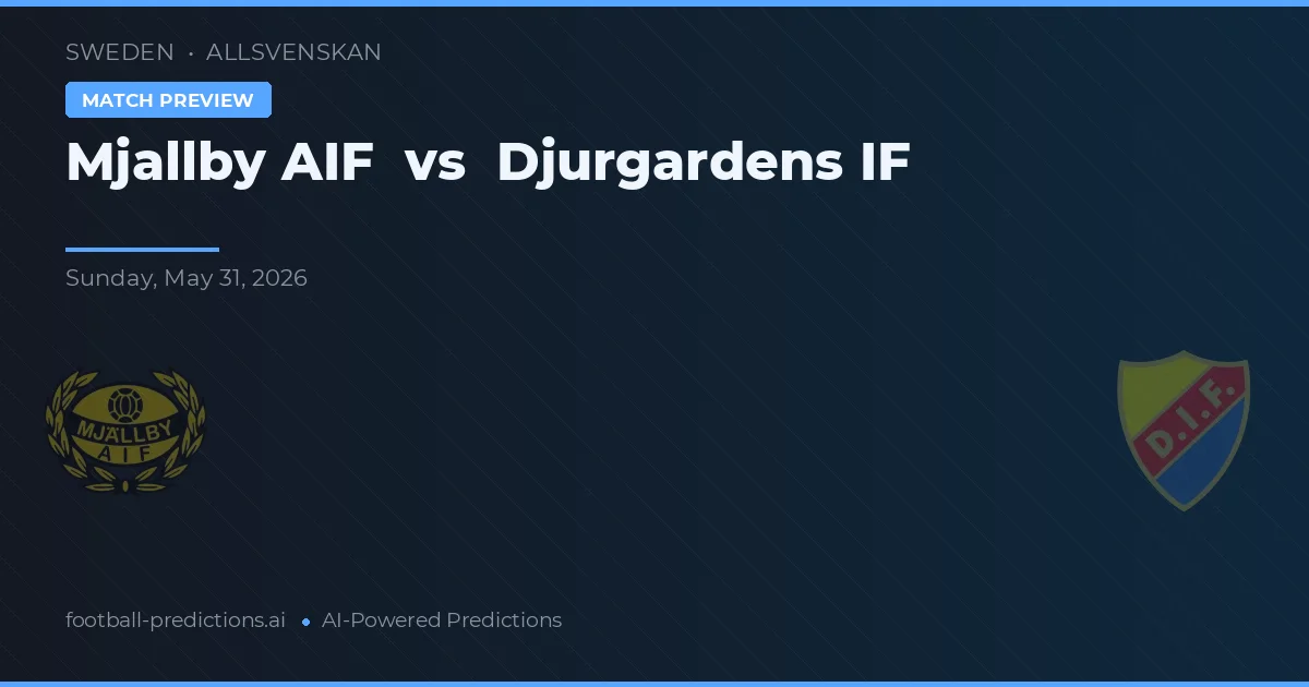 Mjällby AIF vs Djurgårdens IF — pronóstico y previa del partido