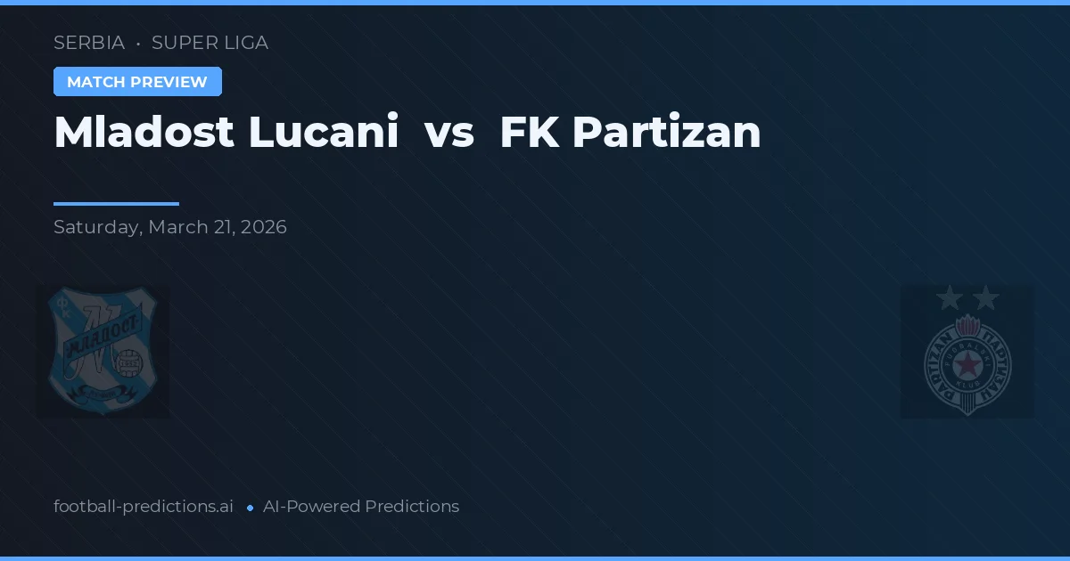 Mladost Lučani vs FK Partizan — pronóstico y previa del partido