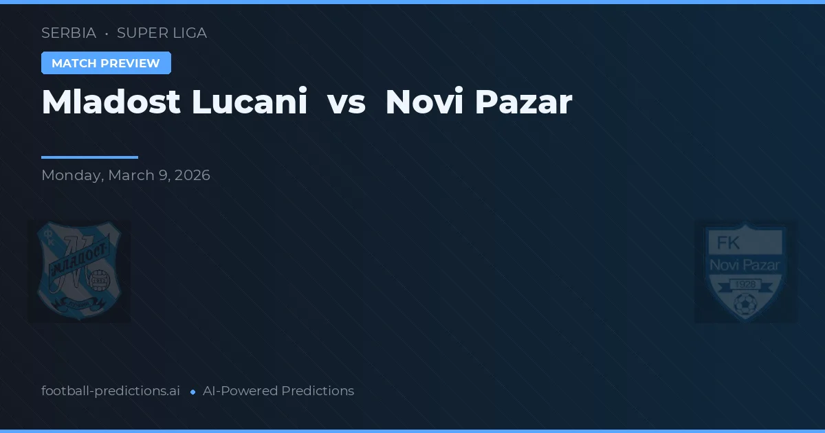 Mladost Lučani vs Novi Pazar — pronóstico y previa del partido