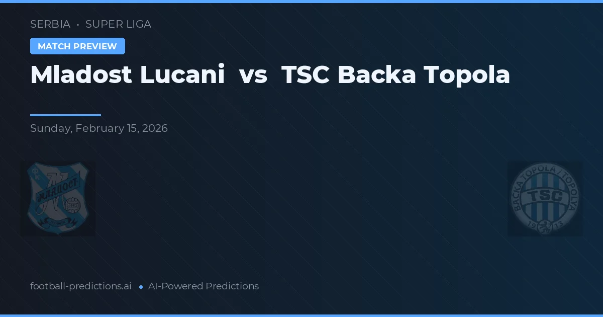 Mladost Lučani vs TSC Bácsa Topola — pronóstico y previa del partido