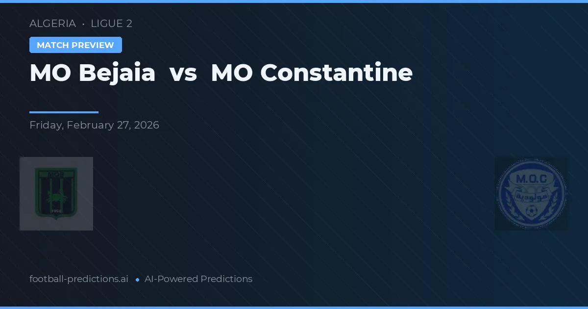 MO Bejaia vs Constantine — pronóstico y previa del partido