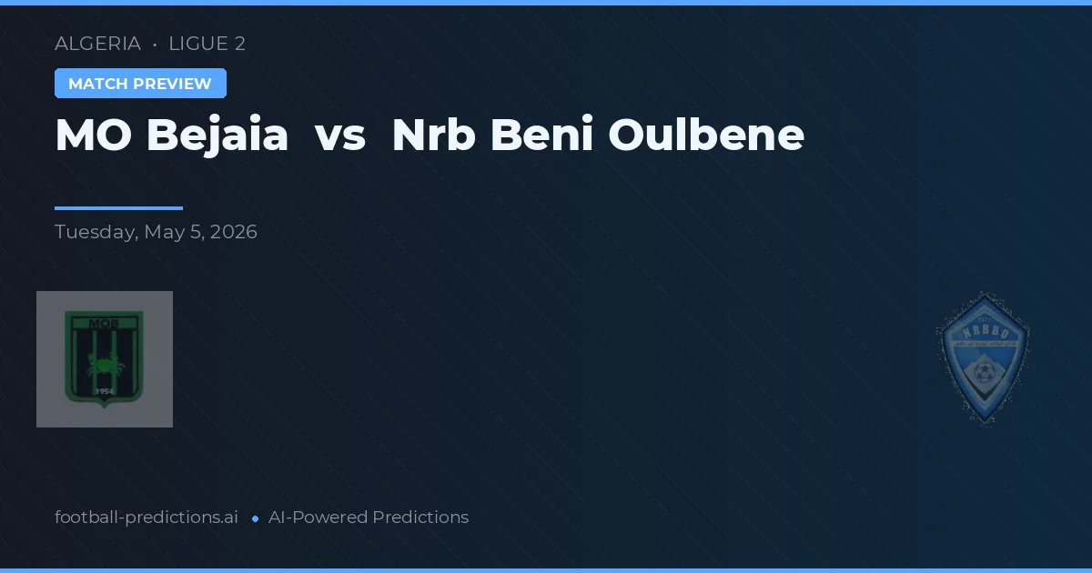 MO Bejaia vs NRB Beni Oulbene — pronóstico y previa del partido
