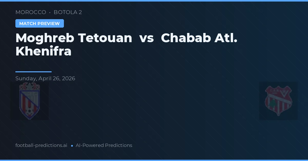 Moghreb Tetouan vs Chabab Atl. Khenifra preview