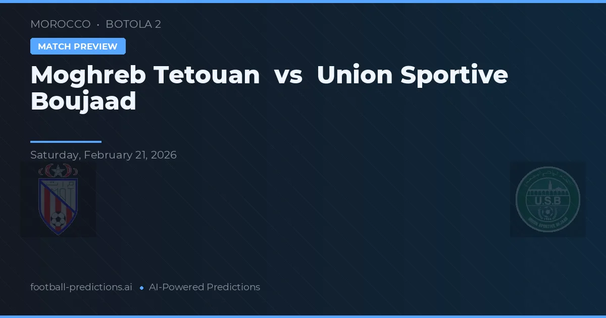 Moghreb Tetouan vs Unión Deportiva Boujaad — pronóstico y previa del partido