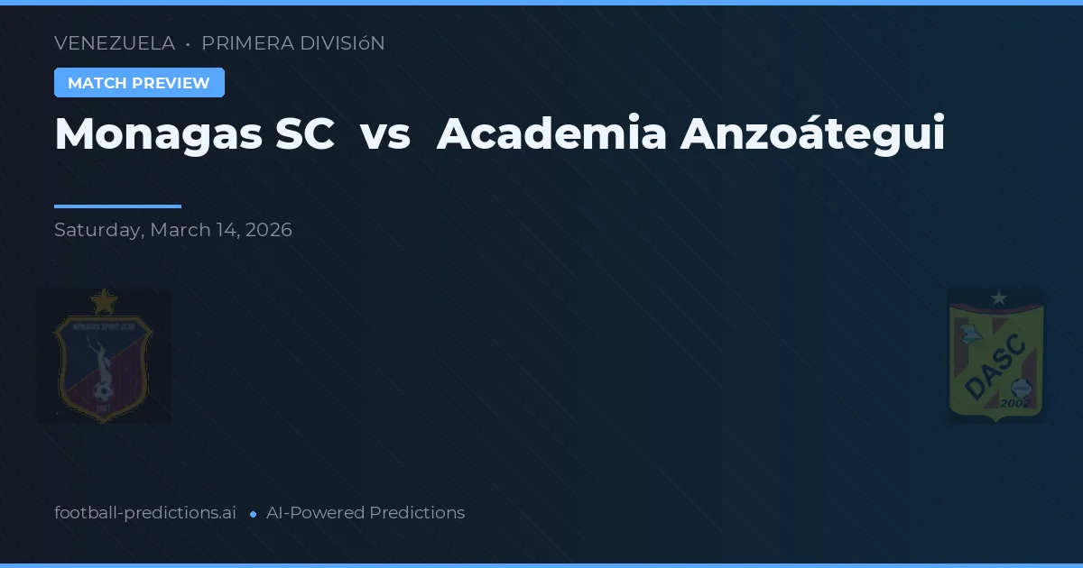 Monagas SC vs Academia Anzoátegui — pronóstico y previa del partido