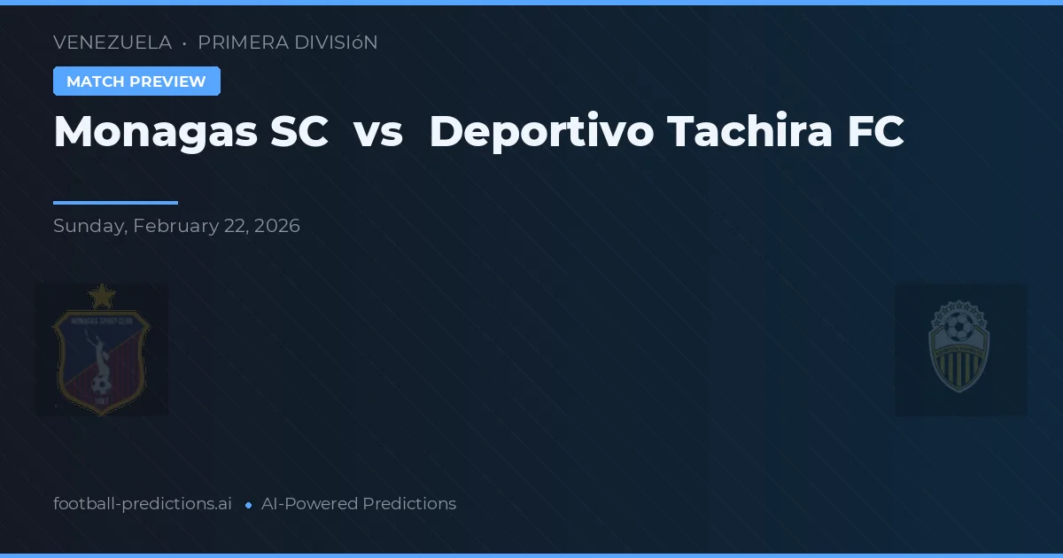 Monagas SC vs Deportivo Táchira FC — pronóstico y previa del partido