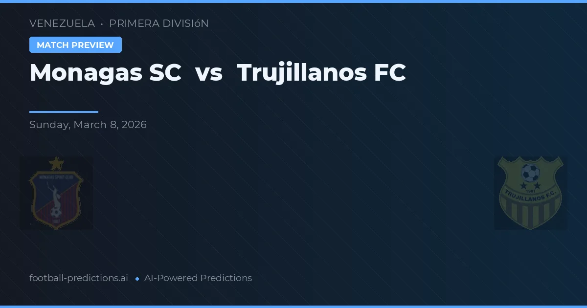 Monagas SC vs Trujillanos FC — pronóstico y previa del partido
