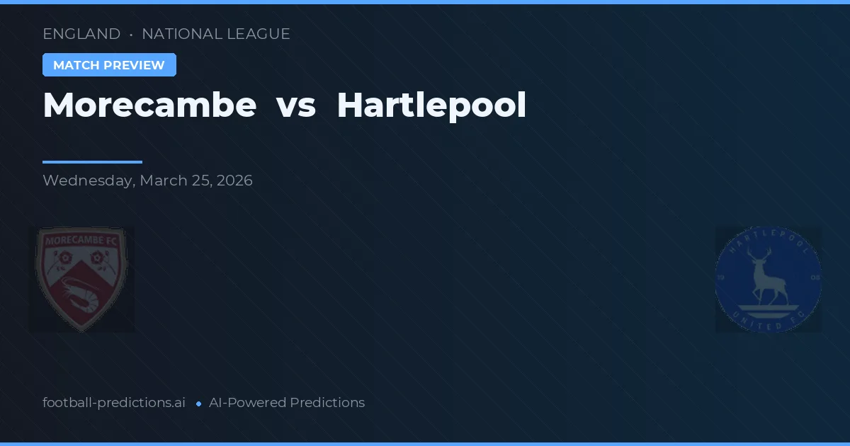 Morecambe vs Hartlepool United — pronóstico y previa del partido