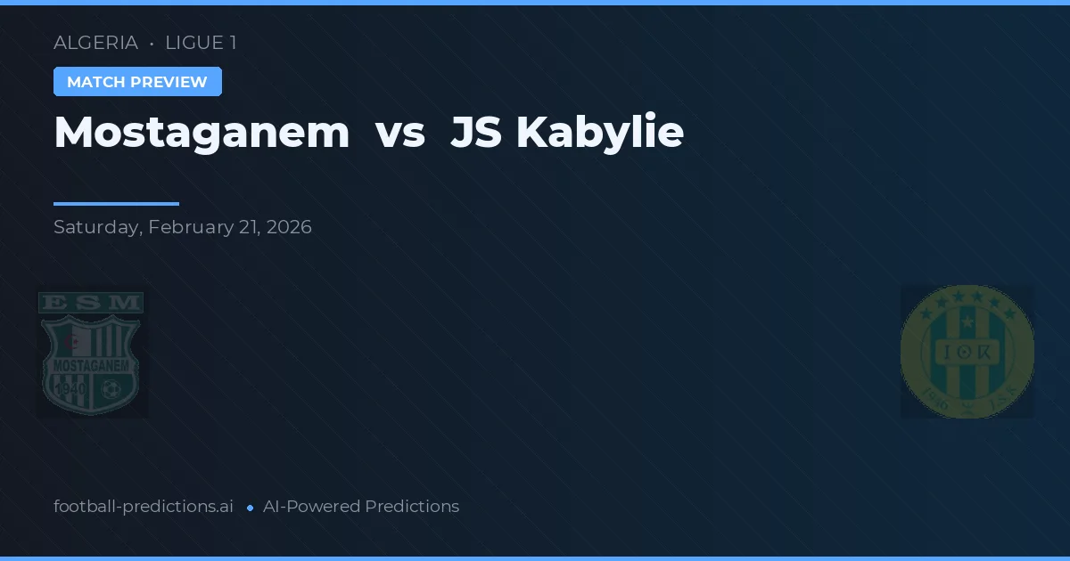 Mostaganem vs JS Kabylie — pronóstico y previa del partido