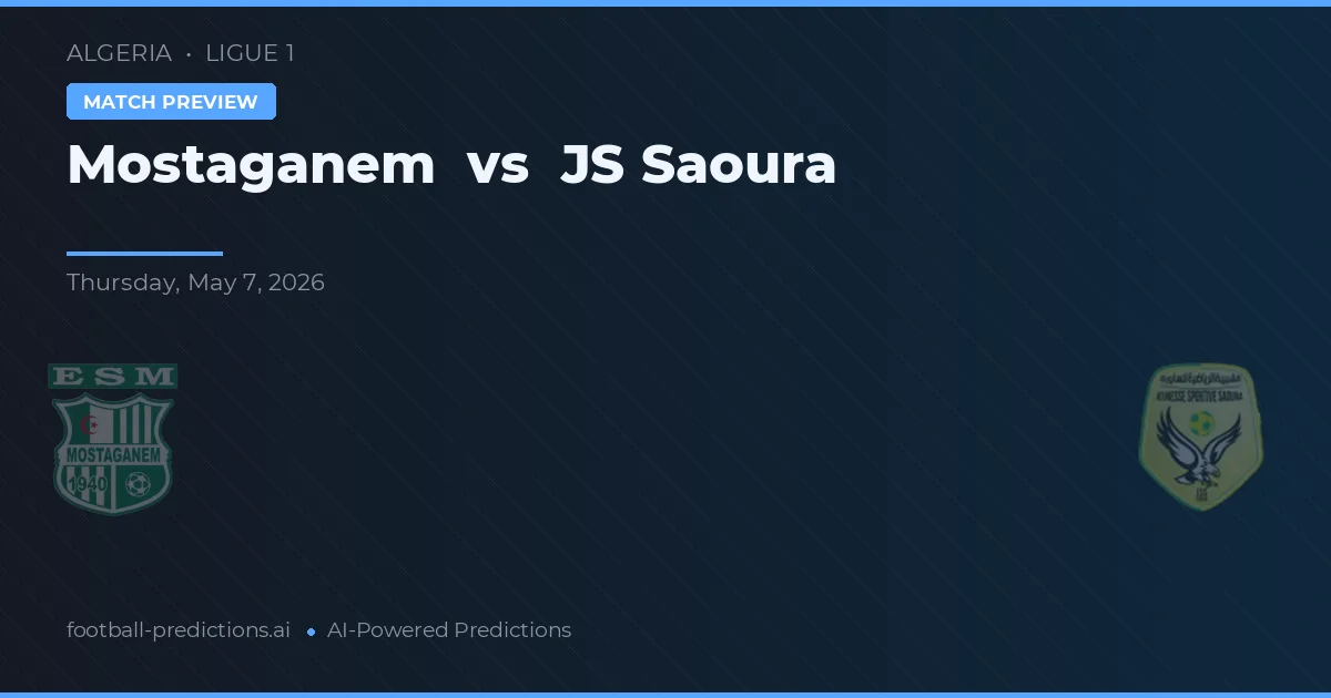 Mostaganem vs JS Saoura — pronóstico y previa del partido