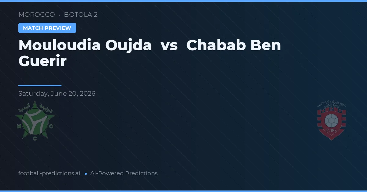 Mouloudia Oujda vs Chabab Ben Guerir — pronóstico y previa del partido