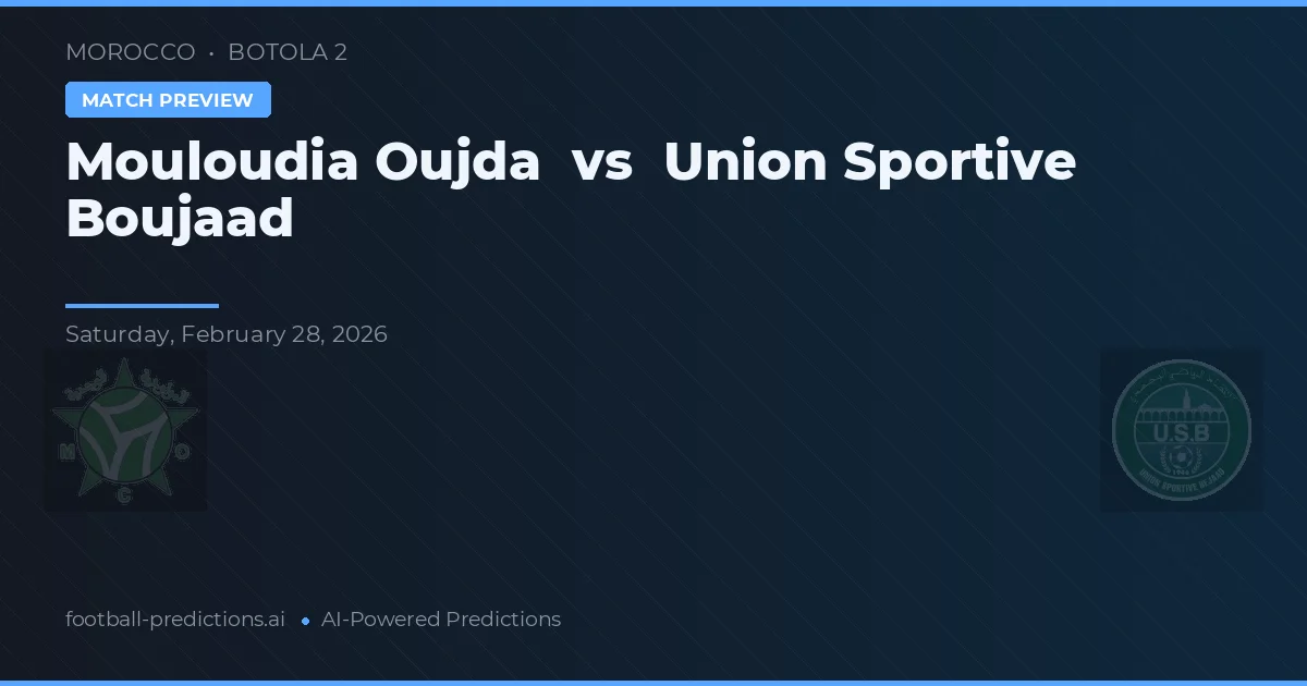 Mouloudia Oujda vs Unión Deportiva Boujaad — pronóstico y previa del partido