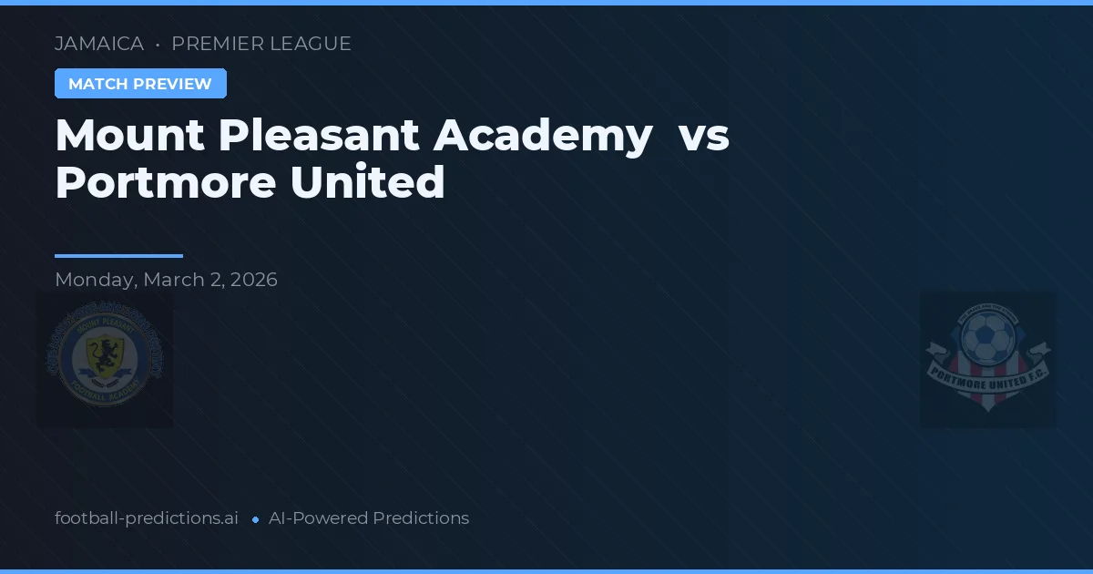 Mount Pleasant Academy vs Portmore United — pronóstico y previa del partido