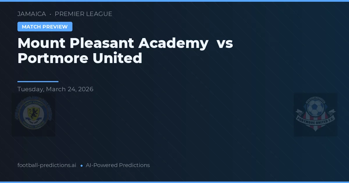 Mount Pleasant Academy vs Portmore United — pronóstico y previa del partido