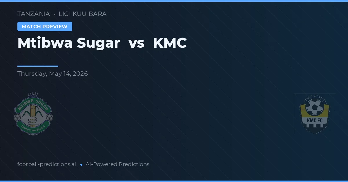 Mtibwa Sugar vs KMC — pronóstico y previa del partido