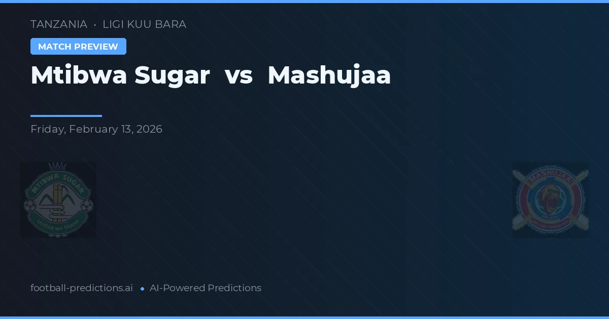 Mtibwa Sugar vs Mashujaa — pronóstico y previa del partido